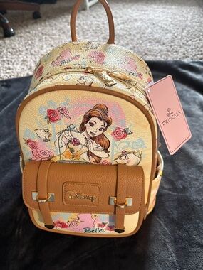 Disney Belle Floral Mini Backpack - Yellow, Pink & Brown